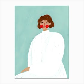 Woman With Red Lips Canvas Print