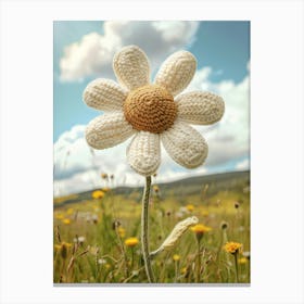 Daisy Knitted In Crochet 2 Canvas Print