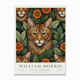 William Morris cat print 3 Canvas Print