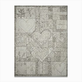 Heart Shaped Quilt Canvas Print