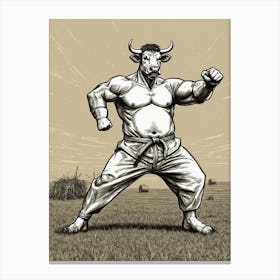 Bull Karate Canvas Print