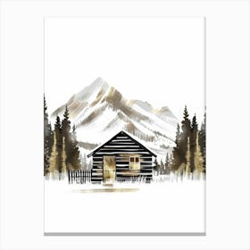 Cabin In The Mountains Canvas Print