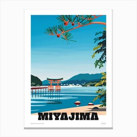 Miyajima Japan 3 Colourful Travel Poster Canvas Print