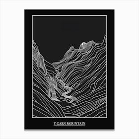 Y Garn Mountain Line Drawing 4 Poster Canvas Print