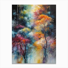 Trees In The Rain Canvas Print