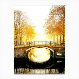 Reguliersgracht At Amstelveld In Fog Canvas Print