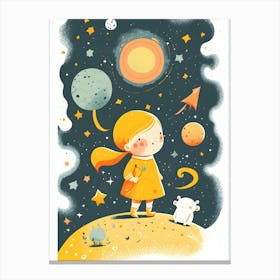 Little Girl In Space Canvas Print