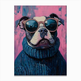 Pitbull Wearing Sweater 4 Canvas Print