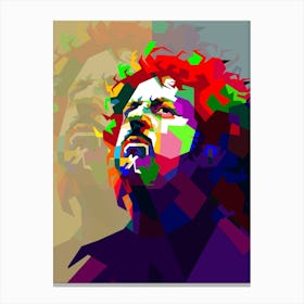 Pop Art WPAP of Steven Lee Lukather is an American guitarist, singer, songwriter, musician Toto rock band. Canvas Print