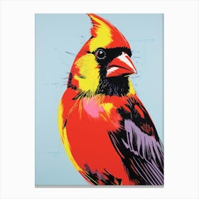 Andy Warhol Style Bird Northern Cardinal 1 Canvas Print