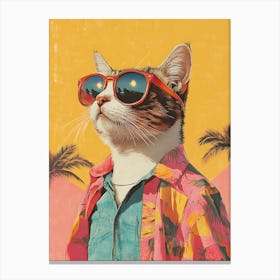 Vintage Retro Poster Cool Cat 22 Canvas Print