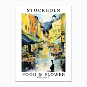 Food Market With Cats In Stockholm 3 Poster Canvas Print