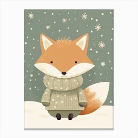 Fox In The Snow Canvas Print