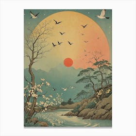 Birds At Sunrise Canvas Print