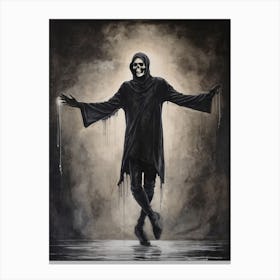 Dance With Death Skeleton Painting (3) Canvas Print