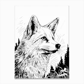 Fox Portrait Illustration 5 Canvas Print