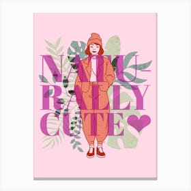 Naturally Cute - Colorful Illustration Of A Woman Canvas Print