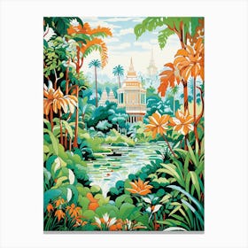Royal Botanical Gardens Kandy Sri Lanka Modern Illustration 1 Canvas Print