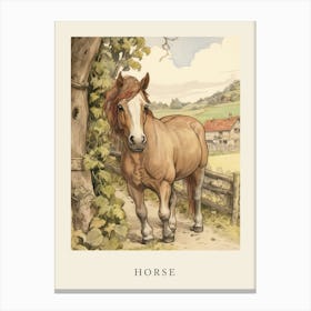 Beatrix Potter Inspired  Animal Watercolour Horse 2 Canvas Print