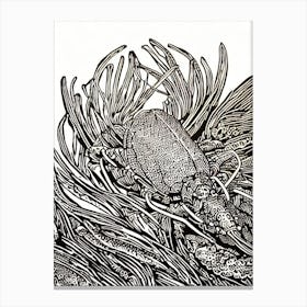 Lobster II Linocut Canvas Print