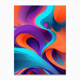 Abstract Colorful Waves Vertical Composition 2 Canvas Print