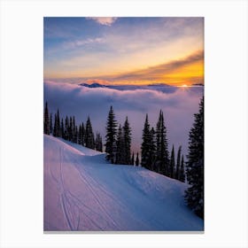 Keystone, Usa Sunrise Skiing Poster Canvas Print