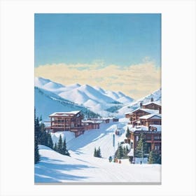 Snowmass, Usa Vintage Skiing Poster Canvas Print