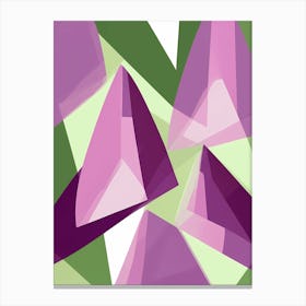 A Minimalistic Geometric art, Pleasing tones of purple green and white, 1252 Canvas Print