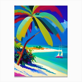Cayo Coco Cuba Colourful Painting Tropical Destination Canvas Print