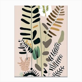 Royal Fern Wildflower Modern Muted Colours 1 Canvas Print