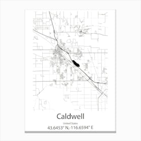 Caldwell,United States Minimalist Map Canvas Print