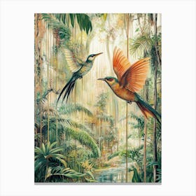 Two Birds In A Botanical Garden Canvas Print Canvas Print