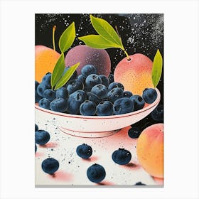 Art Deco Blueberries & Fruit Canvas Print