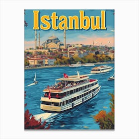 Aihrgdesign A 1970s Inspired Travel Poster For Istanbul 5 Canvas Print