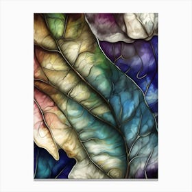 Stained Glass Leaves Canvas Print