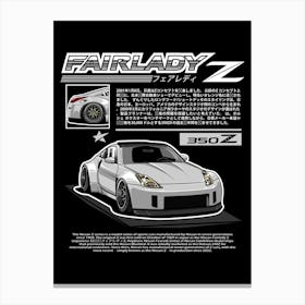 Fairlady Z White Canvas Print