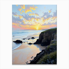 Sunset At The Beach 20 Canvas Print