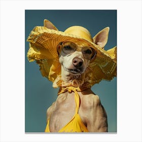 Dog In A Hat 2 Canvas Print