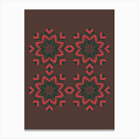 Snowflakes On A Brown Background Canvas Print