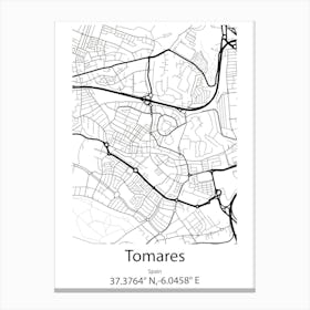 Tomares,Spain Minimalist Map Lienzo