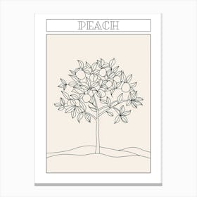 Peach Tree Minimalistic Drawing 2 Poster Canvas Print