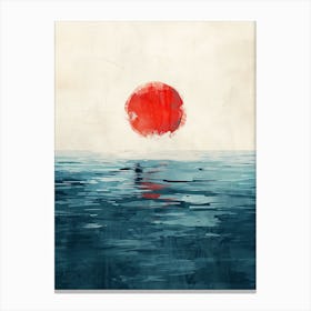 Sunset Over The Ocean, Minimalism 1 Canvas Print