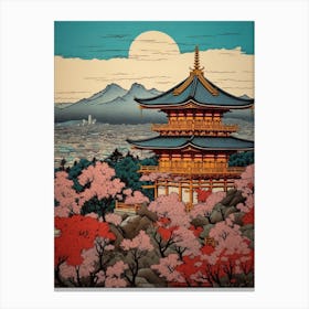 Kiyomizu Dera Temple, Japan Vintage Travel Art 1 Canvas Print
