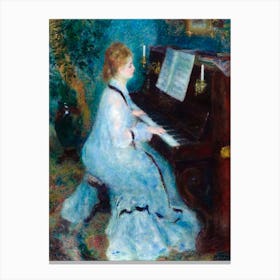 Woman At The Piano (1875–1876), Pierre Auguste Renoir Canvas Print