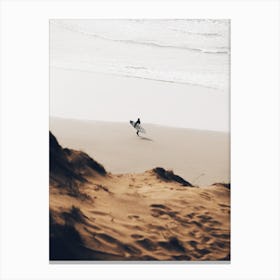 Surfer On Beach Canvas Print