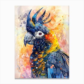 Cockatoo Colourful Watercolour 1 Canvas Print