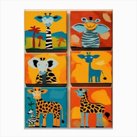 Children's Drawing of Giraffes Canvas Print