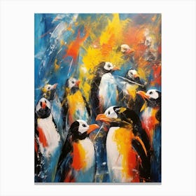 Penguin Abstract Expressionism 1 Canvas Print