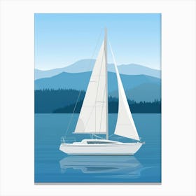 Sailboat On The Lake 5 Canvas Print