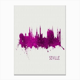 Seville Spain City Purple Canvas Print